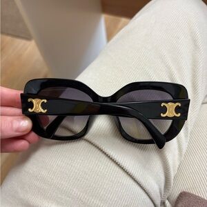 Celine Black Sunglasses with Gold Double C Logo